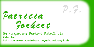 patricia forkert business card